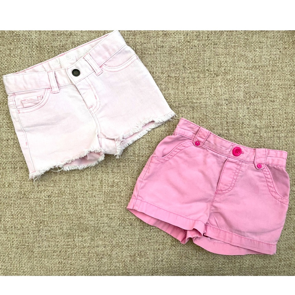 Toddler girl 18/24 month pink stretch jean button shorts